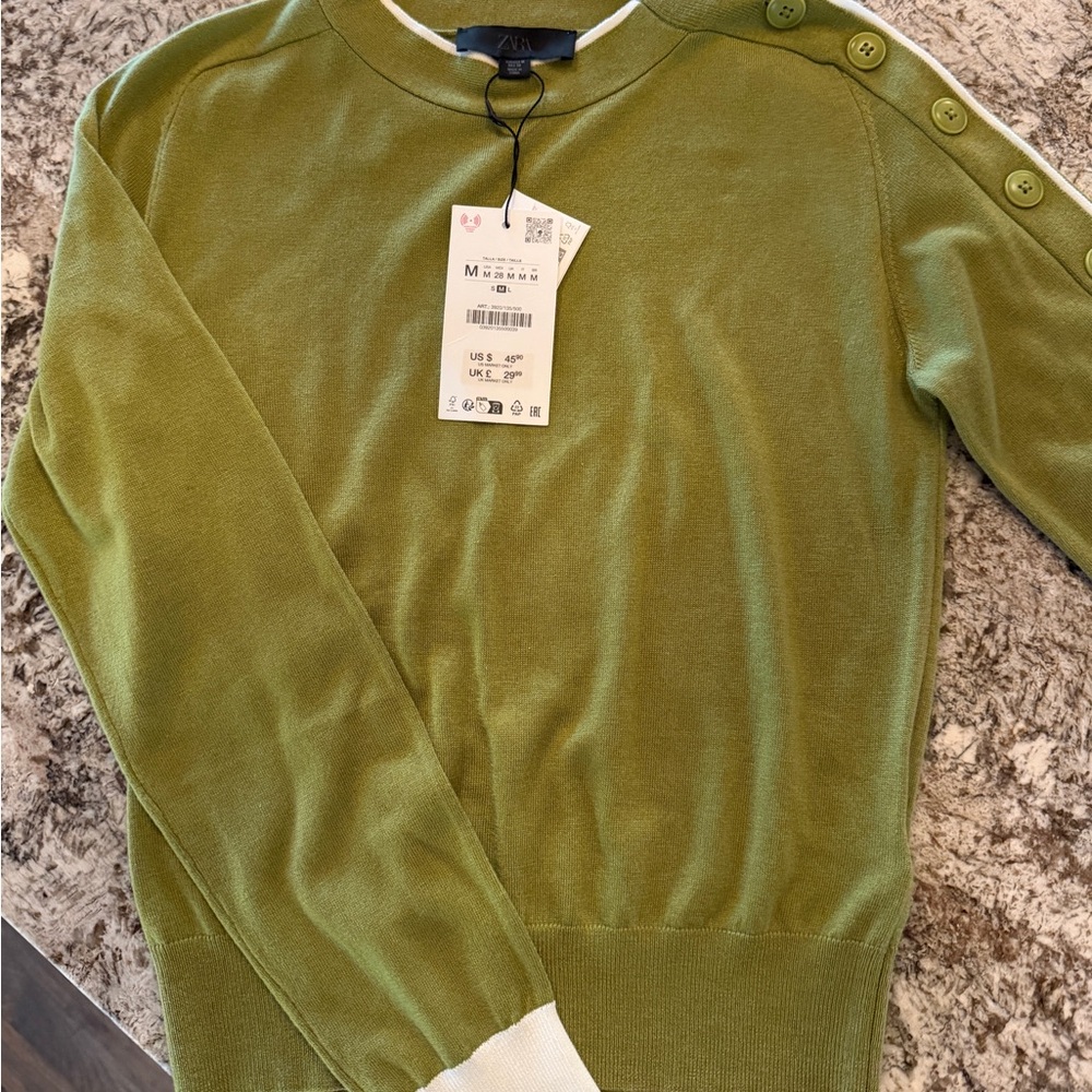 Zara Olive Knit Sweater